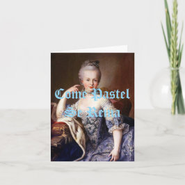 Marie Antoinette Kom Pastel Se Reina Blue Text Kort