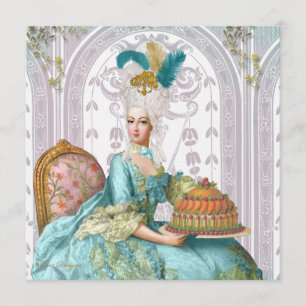 Marie Antoinette Låt dem äta kaka Inbjudningar