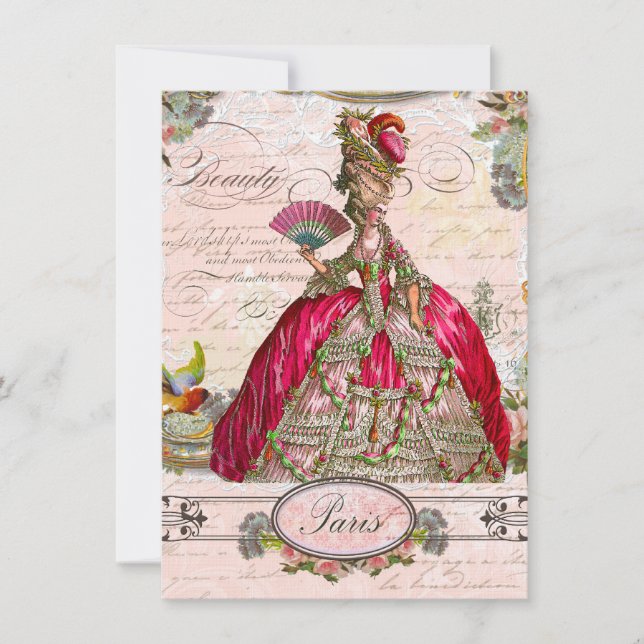 Marie Antoinette Låt dem äta kaka Inbjudningar (Framsida)
