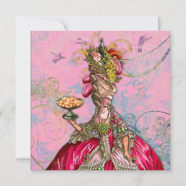 Marie Antoinette Låt dem äta kaka Inbjudningar (Framsida)