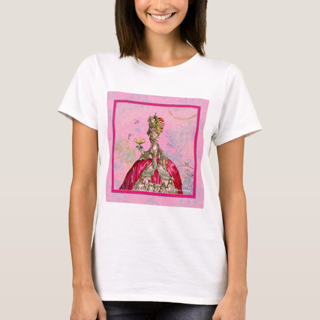 Marie Antoinette Låt dem äta tårta och Peacock T-shirt (Framsida)