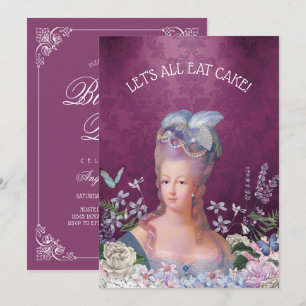 Marie Antoinette låter för att äta tårtafödelsedag Inbjudningar