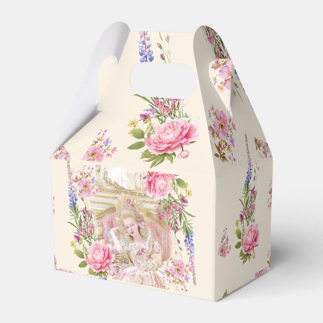 Marie Antoinette let them eat cake favor box Presentaskar (Framsidan Sidan)