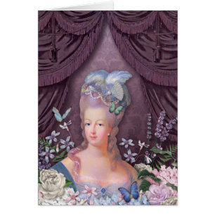 Marie Antoinette lilablommigt Hälsningskort