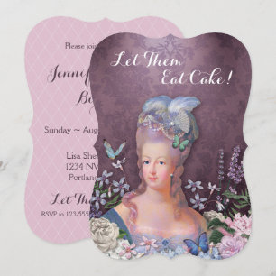 Marie Antoinette lilablommigt Inbjudningar