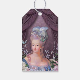 Marie Antoinette lilablommigt Presentetikett