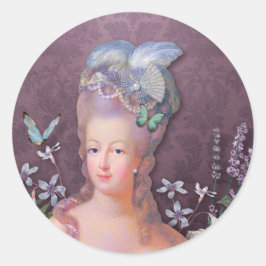 Marie Antoinette lilablommigt Runt Klistermärke