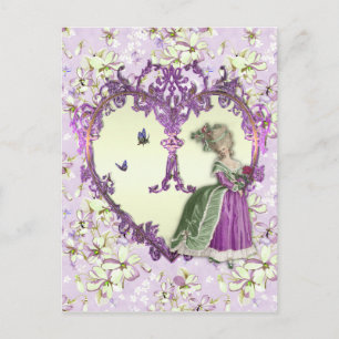 Marie Antoinette Lilac Dreams Lila Blommigt Print Vykort