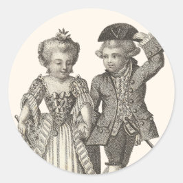 Marie Antoinette Louis XVI Vintage Costumes Runt Klistermärke