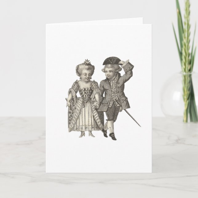 Marie Antoinette Louis XVI vintagedräkter Kort (Framsida)