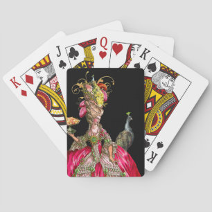 Marie Antoinette med Cakes och Peacock Spel Kort