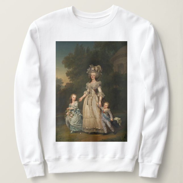 Marie Antoinette med Children Sweatshirt T Shirt (Design framsida)
