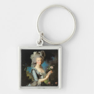 Marie Antoinette med en ro, 1783 Fyrkantig Silverfärgad Nyckelring