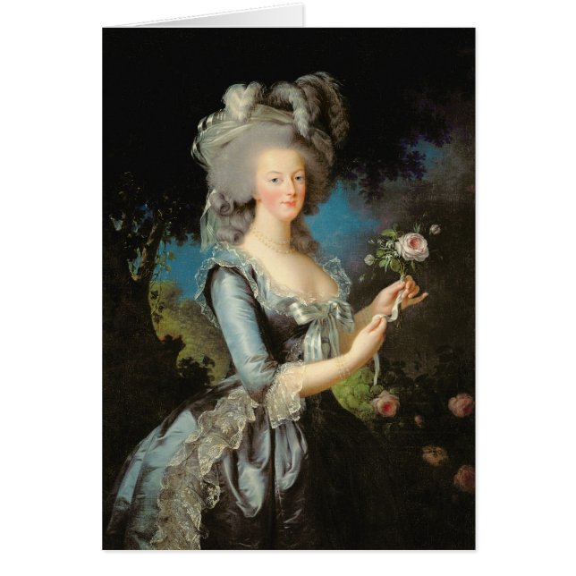 Marie Antoinette med en ro, 1783 Hälsningskort (Framsidan)