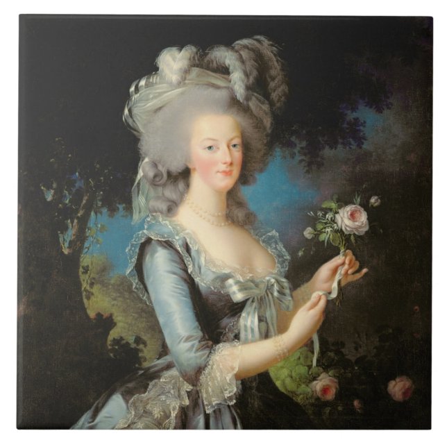 Marie Antoinette med en ro, 1783 Kakelplatta (Framsidan)