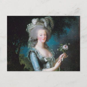 Marie Antoinette med en ros av Elisabeth Le Brun Vykort