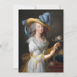 Marie Antoinette med en ros Tack Kort