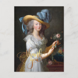 Marie Antoinette med en ros Tack Vykort