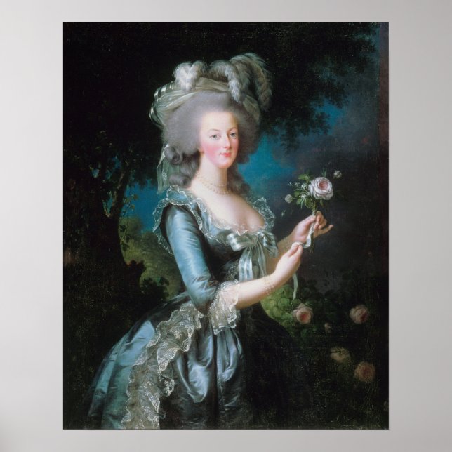 Marie Antoinette med Ro av Elisabeth Le Brun Poster (Framsidan)
