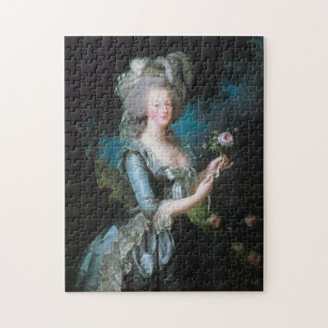 Marie Antoinette med Ro av Elisabeth Le Brun Pussel (Vertikal)