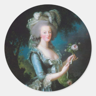 Marie-Antoinette med Ro av Elisabeth Lebrun Runt Klistermärke