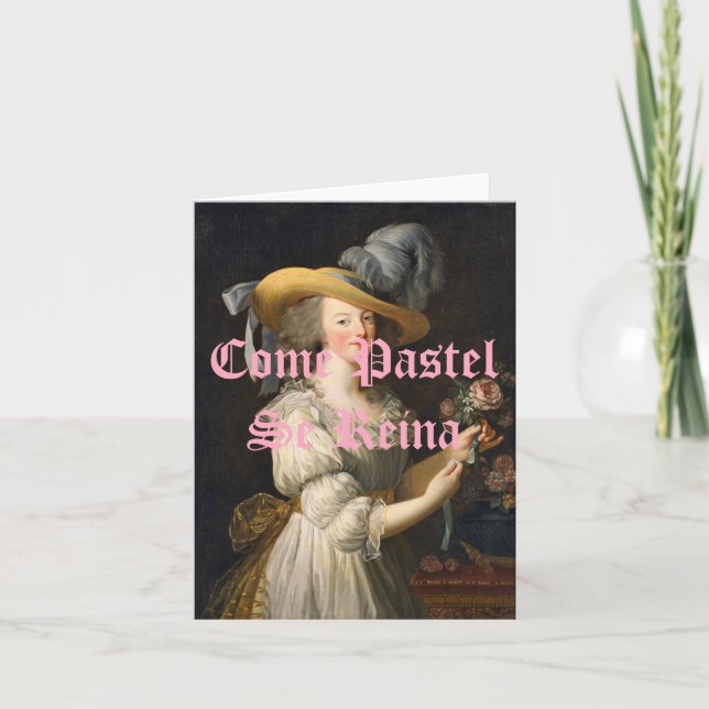 Marie Antoinette med Ro Kom Pastel Se Reina Kort (Framsida)