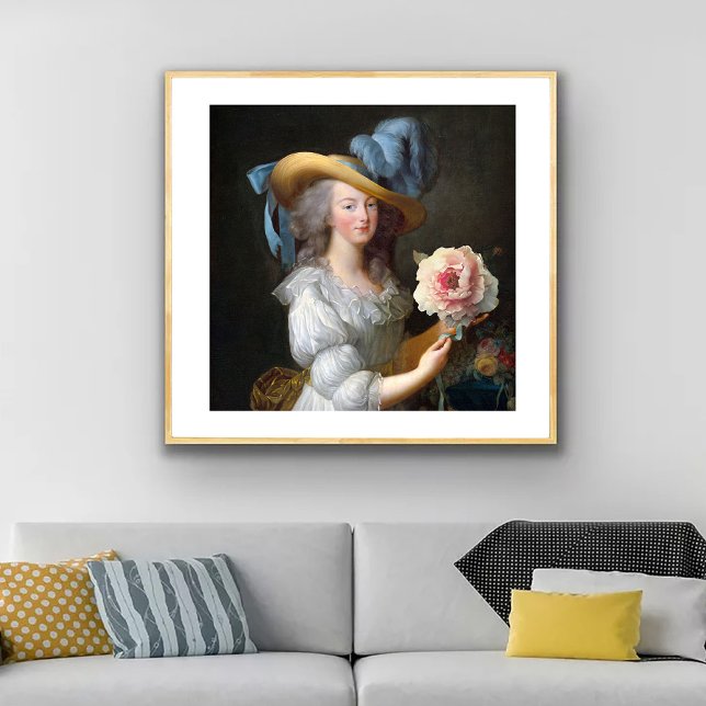 Marie Antoinette med Rosa Anemone Flower Poster (Skapare uppladdad)
