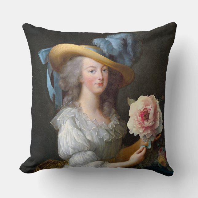 Marie Antoinette med rosa peony Kudde (Framsida)