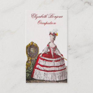Marie Antoinette Mode ~ Affärskort Red Visitkort