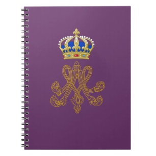 Marie Antoinette Monogram Anteckningsbok Med Spiral