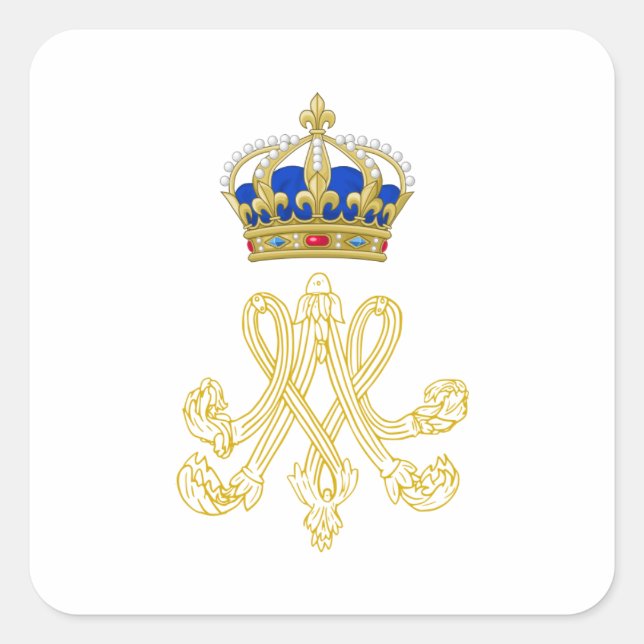 Marie Antoinette Monogram Fyrkantigt Klistermärke (Framsida)
