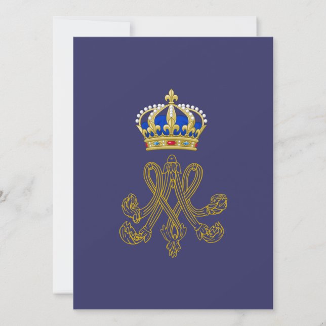 Marie Antoinette Monogram Inbjudningar (Framsida)