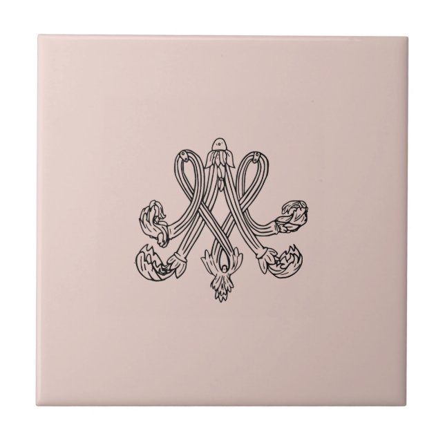 Marie Antoinette - Monogramm - Monogram initialer Kakelplatta (Framsidan)