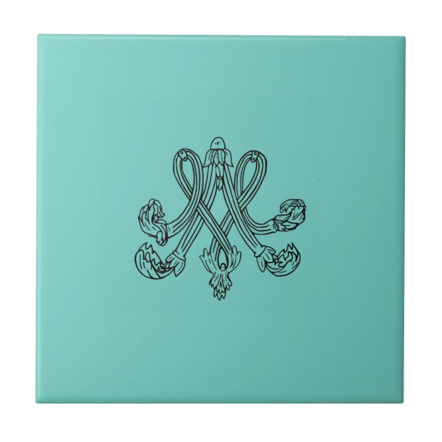 Marie Antoinette – Monogramm – Monogram initials Kakelplatta (Framsidan)