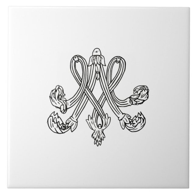 Marie Antoinette – Monogramm – Monogram initials Kakelplatta (Framsidan)