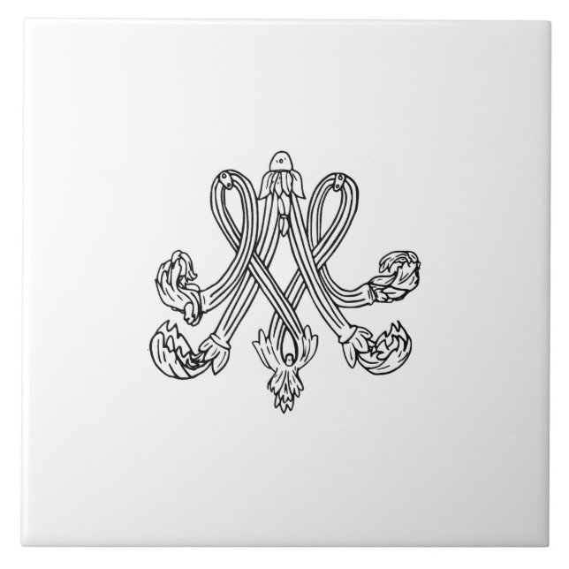 Marie Antoinette – Monogramm – Monogram initials Kakelplatta (Framsidan)