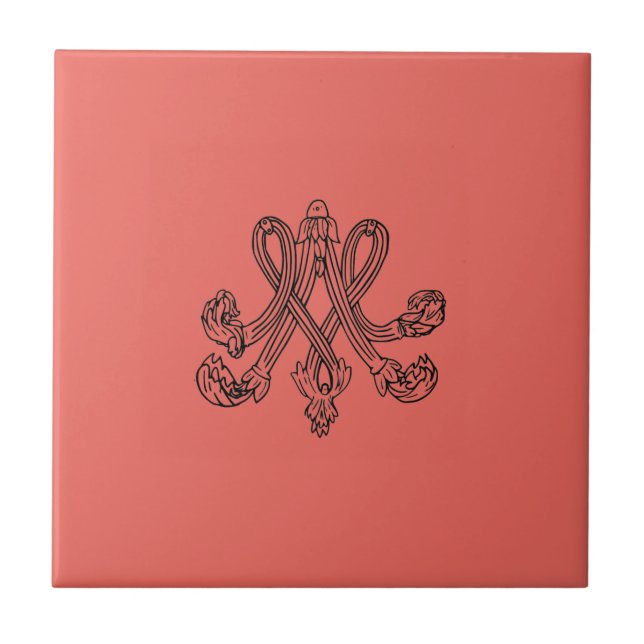 Marie Antoinette – Monogramm – Monogram initials Kakelplatta (Framsidan)