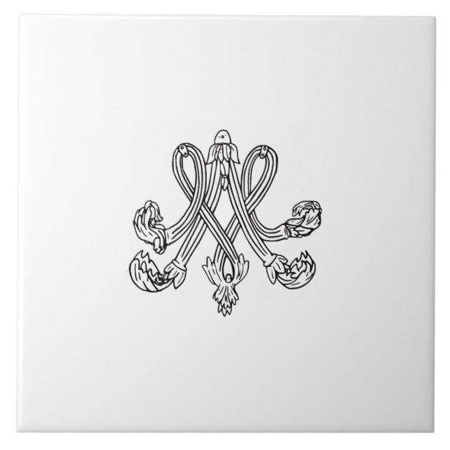Marie Antoinette – Monogramm – Monogram initials Kakelplatta (Framsidan)