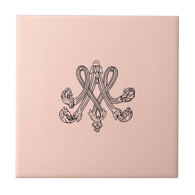 Marie Antoinette – Monogramm – Monogram initials Kakelplatta (Framsidan)