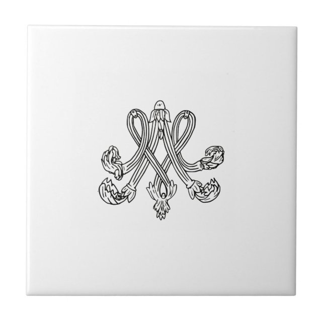 Marie Antoinette – Monogramm – Monogram initials Kakelplatta (Framsidan)