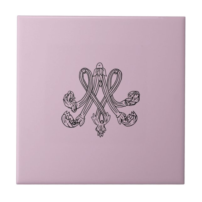 Marie Antoinette – Monogramm – Monogram initials Kakelplatta (Framsidan)