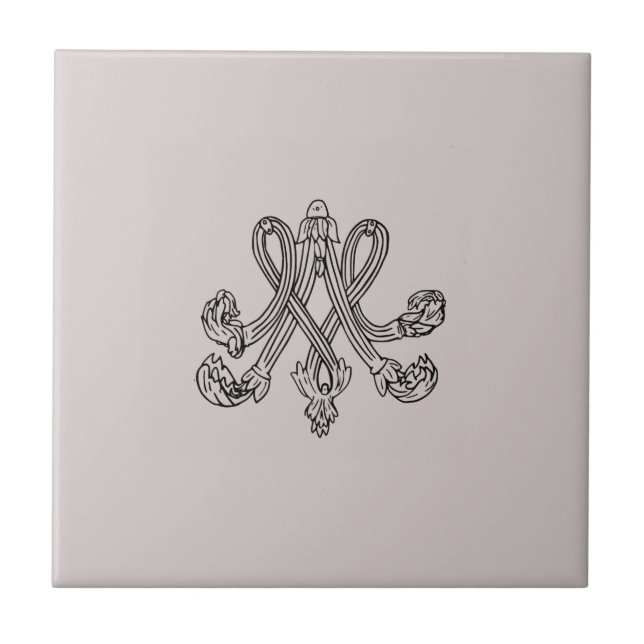 Marie Antoinette – Monogramm – Monogram initials Kakelplatta (Framsidan)