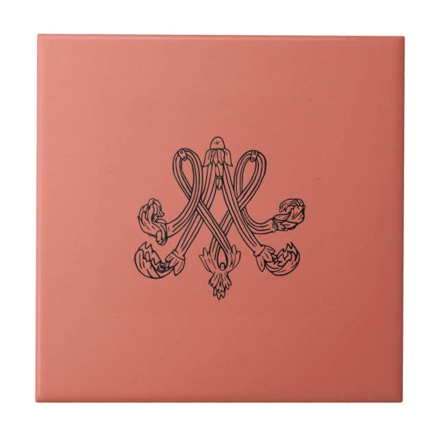 Marie Antoinette – Monogramm – Monogram initials Kakelplatta (Framsidan)