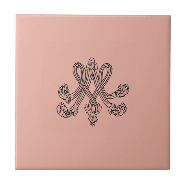Marie Antoinette – Monogramm – Monogram initials Kakelplatta (Framsidan)