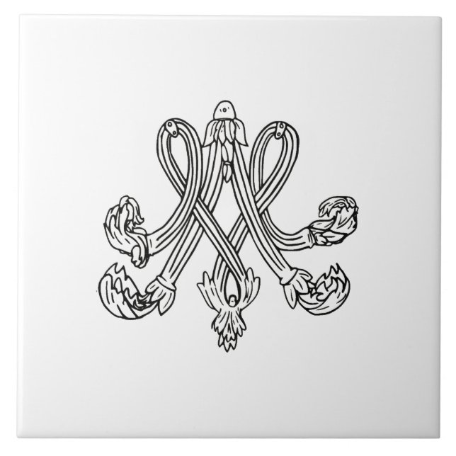 Marie Antoinette – Monogramm – Monogram initials Kakelplatta (Framsidan)