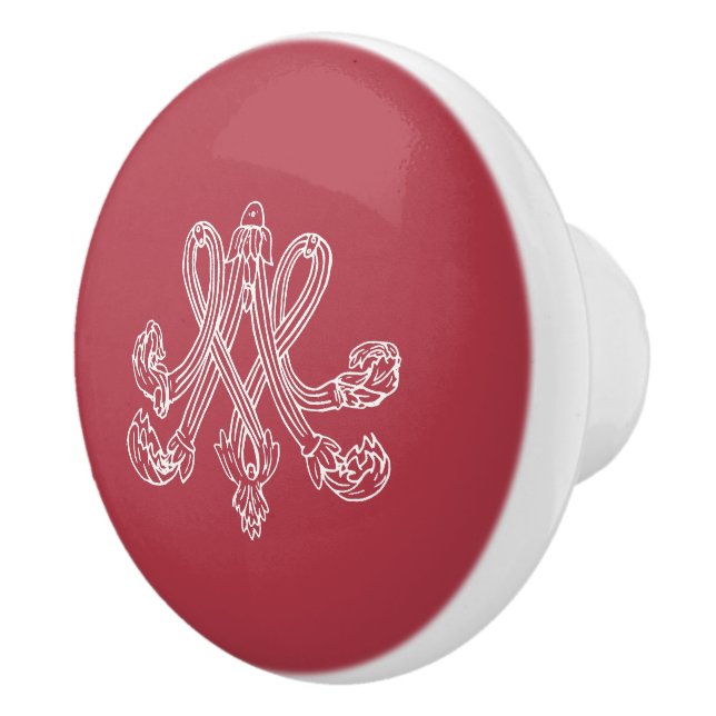 Marie Antoinette Monogramm Monogram initials pink Knopp (Höger)