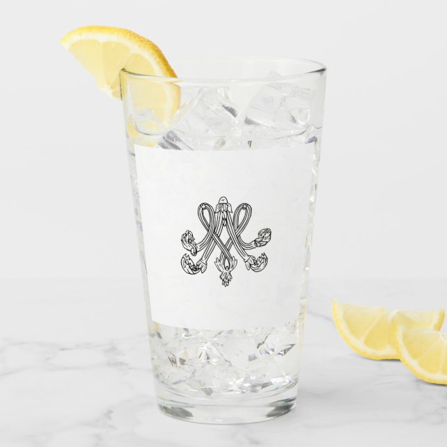 Marie-Antoinette Monogramm Royal initial Monogram Glaskopp (Framsida Ice)