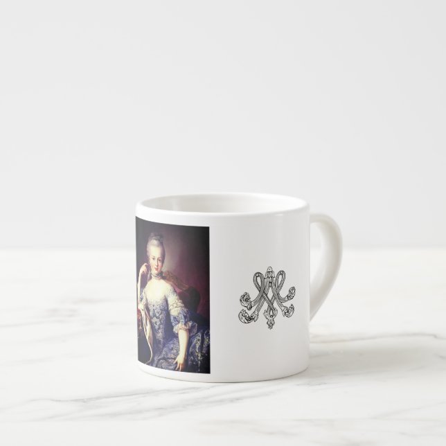 Marie Antoinette Monogramm– Royal Monogram Espressomugg (Framsida höger)