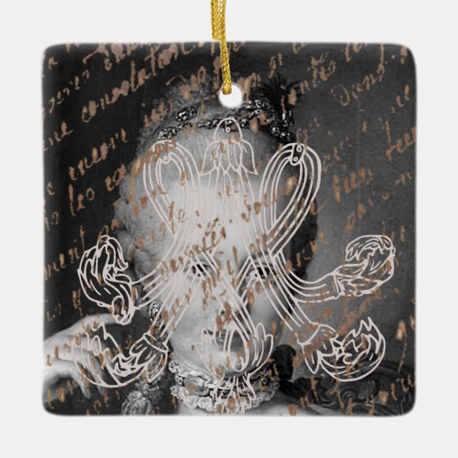 Marie Antoinette – Monogramm – Royal Monogram Julgransprydnad Keramik (Framsida)