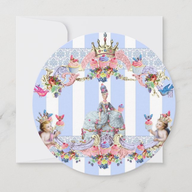 Marie Antoinette och Baby Änglar Tack Kort (Framsida)